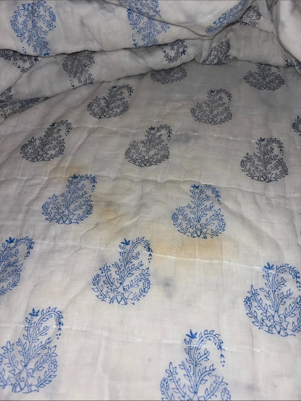 Roller Rabbit Blue and White Coral Reversible Quilt
